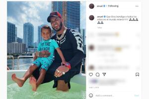 Anuel AA y su hijo Pablo
