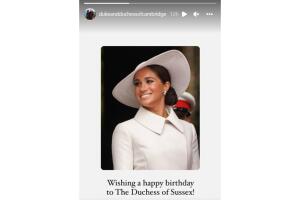 El príncipe William y Kate Middleton felicitaron a Meghan por su cumpleaños 41.