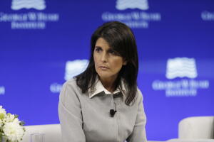 Nikki Haley, embajadora de EEUU ante la ONU, durante su intervención en el Bush Forum.