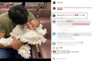 Hija de Marlene Favela felicita a su padre, el empresario George Seely.