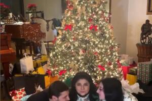 Victoria Ruffo, su hija y su yerno