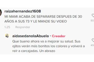 Aida Senado respuesta en la sección de comentarios de su video en TikTok