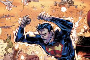 Superman bajo ataque en la portada de Action Comics 999