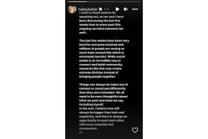 Hailey Bieber agradeció a Selena Gómez por su apoyo.