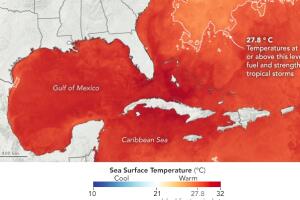 NASA las temperaturas del océano anormalmente cálidas