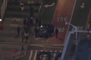Muere pasajera tras accidente de Tesla contra andamio en Midtown Manhattan.