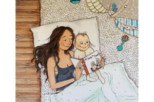 Ilustración de Amanda Oleander sobre la maternidad y la llegada de un nuevo bebé