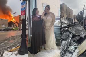 Eleni Vrettos estaba en su boda, cuando se registró una explosión en su casa de Cicero que terminó en incendio