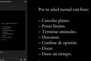 En este otro compartió uno en el que se habla sobre la salud mental.