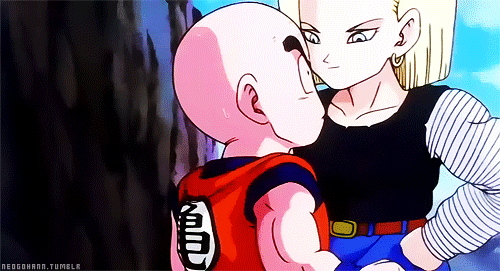 Krilin y Androide enamorados