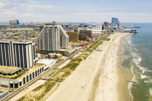 Buildings Boardwalk and Skyline of Atlantic City New Jersey