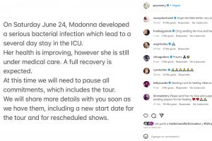 Madonna comunicado de salud