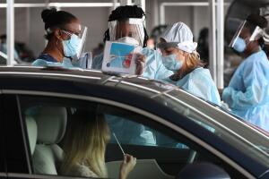 US Surgeon General Jerome M. Adams Visits COVID-19 Testing Site In Miami