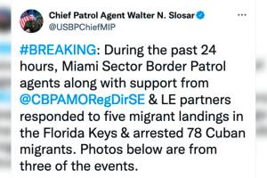 Patrulla Fronteriza arresta 78 migrantes cubanos Florida