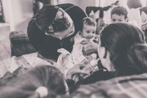 Kelsey Townsend con su familia en Wisconsin