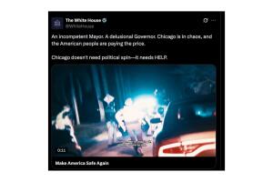 Publicación que contiene los videos engañosos en la cuenta de X de la Casa Blanca.