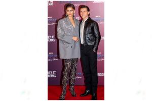 Zendaya y Tom Holland en la sesión de fotos de Spider-Man: No Way Home