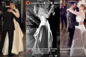 Migbelis Castellanos hizo el primer baile junto a su ahora esposo con el primer vestido de novia que usó en la boda. 