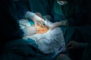 Surgery in hospital operating room