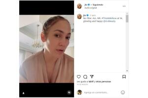 JLo mostró su rostro al natural.