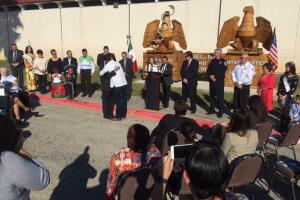 Amistad ceremony at the border between Del Rio, Texas and Ciudad Acuna, Mexico