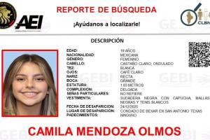 Camila Mendoza Olmos búsqueda Nuevo León desaparecida Texas
