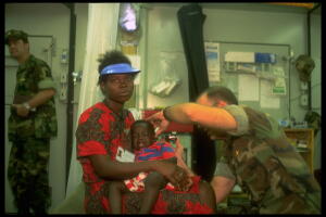 Haitian refugees picked up at sea by Coa