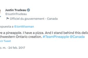 Justin Trudeau se declaró fanático de la pizza hawaiana en Twitter
