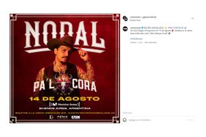 Nodal se presentaría en Argentina el 14 de agosto.