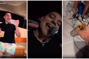 Eduin Caz festeja en yate