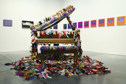 Artwork is seen at day 2 of Art Basel on Thursday, Dec. 5, 2024, at Miami Beach Convention Center in Miami Beach. (Photo by Scott Roth/Invision/AP)