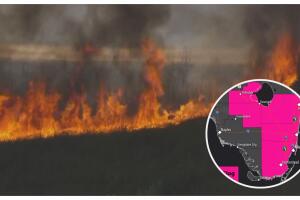 viento propagación incendio forestal Miami Broward