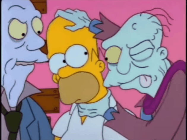 gif zombies buscando cerebro de homero