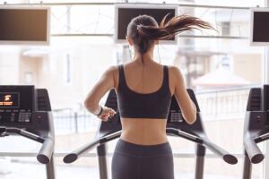 Young woman workout in gym healthy lifestyle