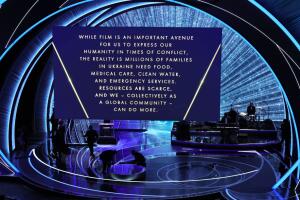 Mensaje sobre la guerra Rusia-Ucrania en los Premios Oscar 2022