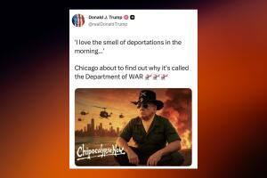 La retórica de Trump incluye referencias bélicas y cambios al Departamento de Defensa.