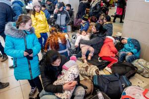 Ukrainians Flee To Hungary Amid Russia's Armed Invasion