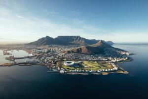 Aerial coastal view of Cape Town, South Africa