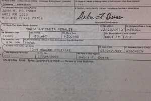 Michael Polinske, certificado de nacimiento de Texas