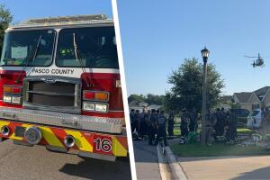 Bomberos de Pasco en el lugar de los hechos