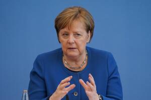Merkel Speaks To Media As Coronavirus Top 1,500 in Germany