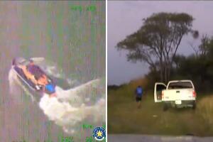 rescatan coyote jet ski Río Bravo persecución Mission Texas Hidalgo