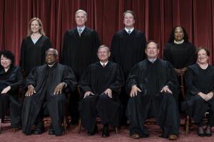 Sonia Sotomayor, Clarence Thomas, John Roberts, Samuel Alito, Elena Kagan, Amy Coney Barrett, Neil Gorsuch, Brett Kavanaugh, Ketanji Brown Jackson