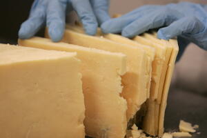 Una planta productora de queso estadounidense en Modesto, California.