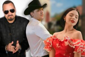 Pepe Aguilar, Angela Aguilar y Christian Nodal