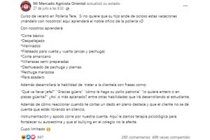 Curso de verano de pollería