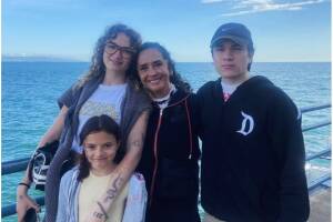 Mayra Rojas y sus hijos: Ivana, Luciana y Fabián