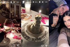 Nadia Ferreira y Marc Anthony celebraron su primer año de casados con una romántica cena.