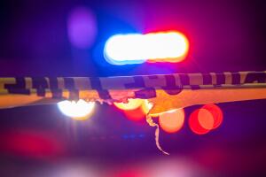 Generic police lights and crime scene tape