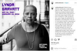 National Black Theatre difundió la noticia de la muerte de Lynda Gravátt.